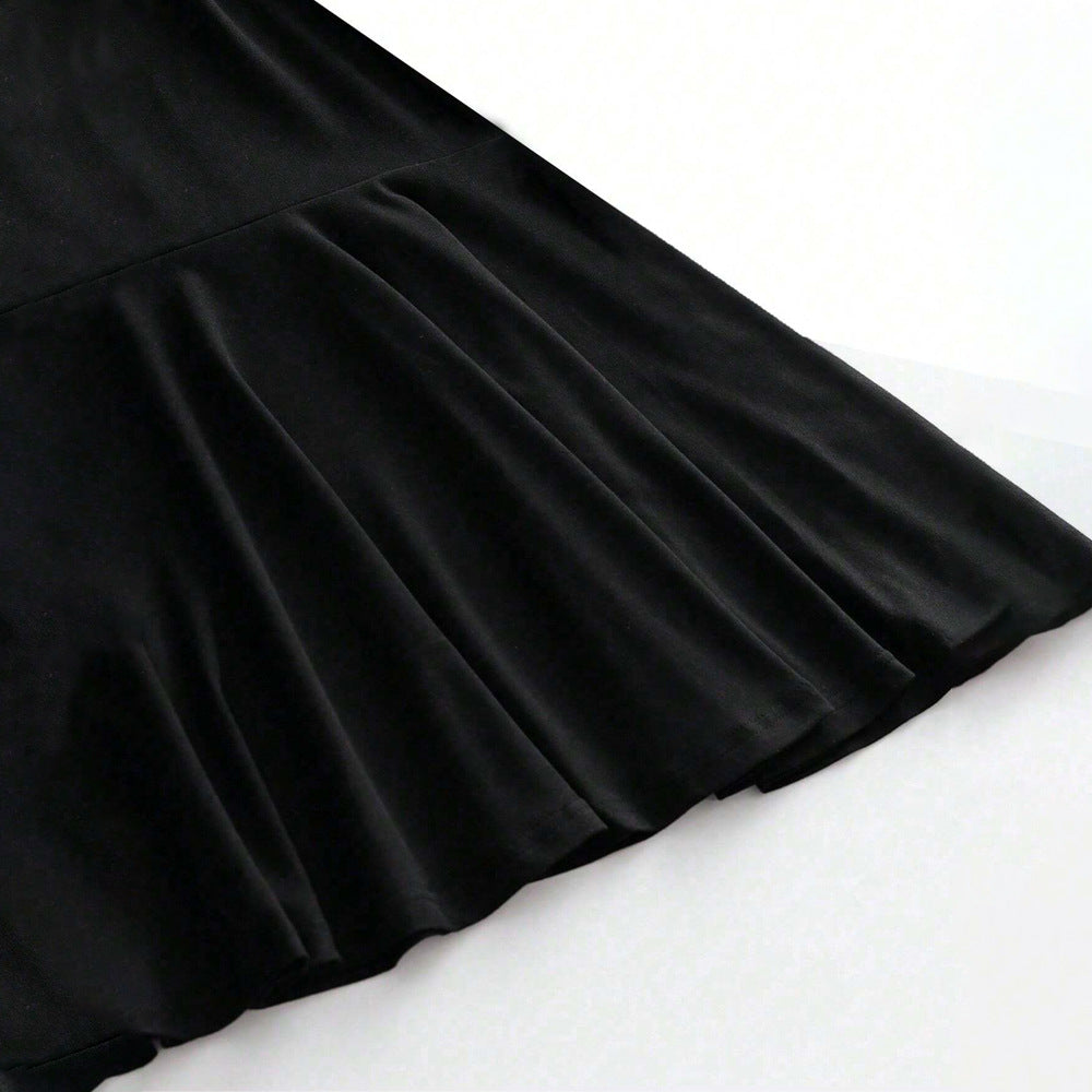 Off-Shoulder Pleated Mini Dress