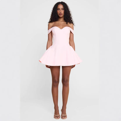 Off-Shoulder Sweetheart Mini Dress