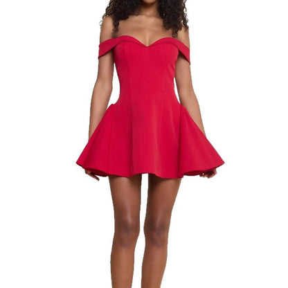 Off-Shoulder Sweetheart Mini Dress